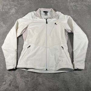 Patagonia Softshell‎ Fleece Lined Jacket Womens Small White Lightweight Full Zip